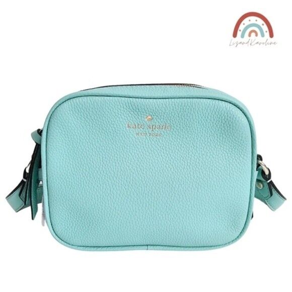 New! Kate Spade Pyper Mulberry Street Leather Aqua Bloom Camera Crossbody Bag - Picture 1 of 16